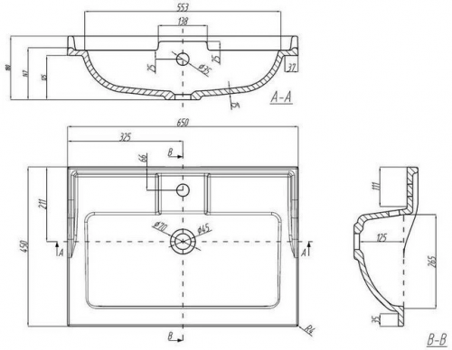 картинка Раковина Акватон Фабиа 65 1A708731FB010 от магазина Сантехстрой