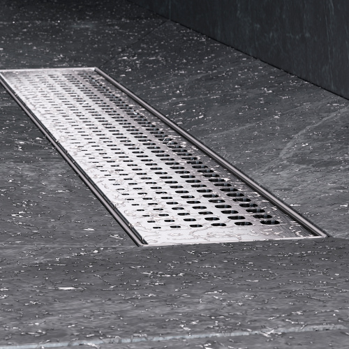 картинка W01SC-P11-050-01SB MasterFlow Трап для душа линейный универс затвор Cut Gradient 50см цвет сталь мат от магазина Сантехстрой