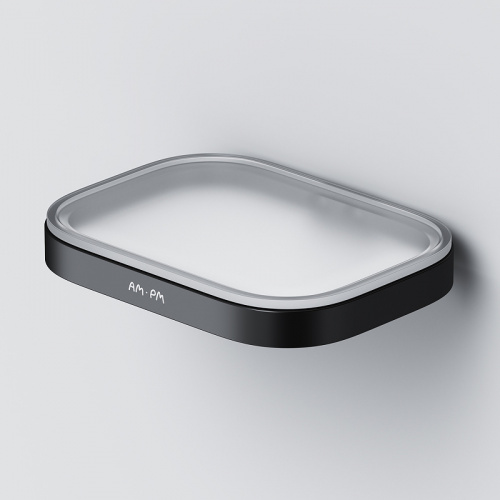 картинка A8F34222 Func Стеклянная мыльница с настенным держателем, черный от магазина Сантехстрой