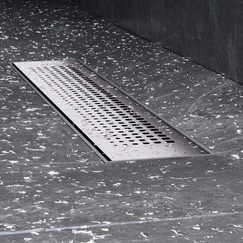 картинка W02SC-P11-040-01SB PrimeFlow Трап для душа линейный универс затвор Cut Gradient 40см цвет сталь мат от магазина Сантехстрой