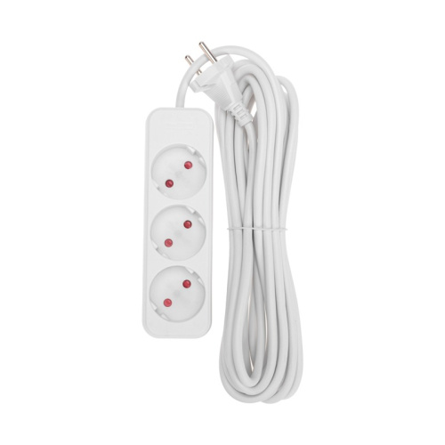 картинка Удлинитель STANDARD 3 гнезда,  5м,  2х1,0мм²,  б/з,  белый REXANT от магазина Сантехстрой