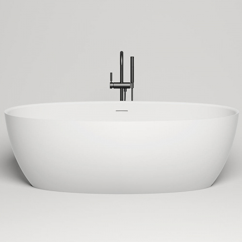 картинка Salini ALDA  Ванна отдельностоящая 1780х920х580мм, донный клапан , сифон,  слив-перелив, мат-л: S-Stone, матовый, белый. ¶Фурнитура: белая. от магазина Сантехстрой