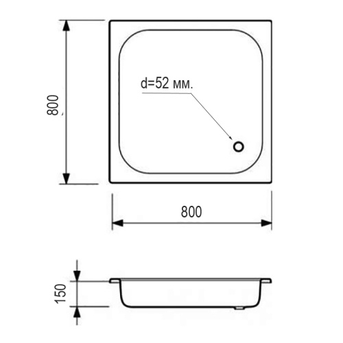 картинка Поддон для душа стальной ВИЗ Antika 80x80 Белый (APS-80101) от магазина Сантехстрой