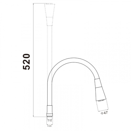 фото гибкий излив savol 1/2″ серый (s-mcg04l)