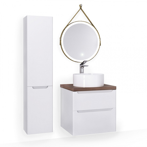 картинка Зеркало Jorno Wood 50 Wood.02.50/ТК с подсветкой с бесконтактным выключателем от магазина Сантехстрой
