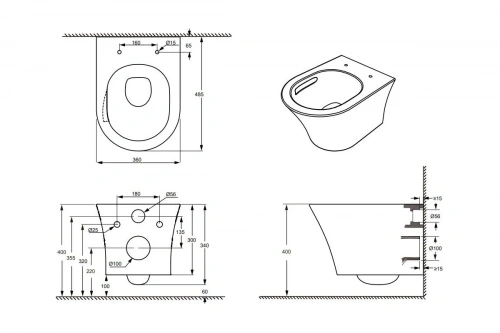 картинка Унитаз с сиденьем подвесной Aquanet ZVEZDA-3 Soft Close -SLIMSEAT с Rimless Tornado (336319) 00336319 от магазина Сантехстрой