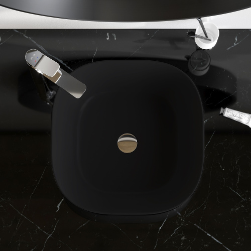 картинка M8FWCC30430BM Func Раковина накладная, квадрат, 43 см, цвет черный матовый от магазина Сантехстрой