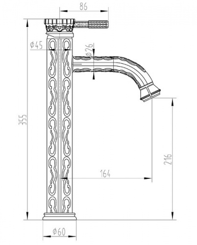 картинка Смеситель для раковины ZORG a 121u-br Бронза от магазина Сантехстрой