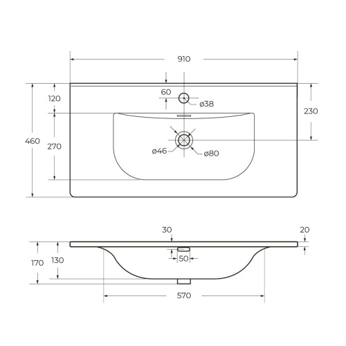 картинка Керамическая раковина CEZARES CZR-8099-90 от магазина Сантехстрой