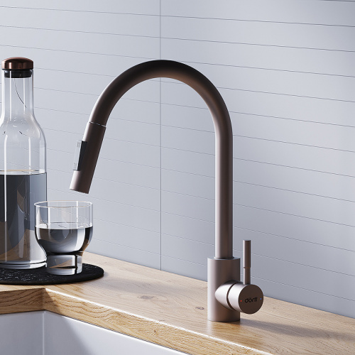 картинка D3007511 Logic Кухонный смеситель  с вытягивающимся изливом, сатин от магазина Сантехстрой