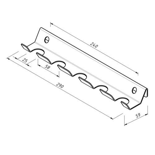 картинка Держатель-органайзер для хранения садового инвентаря,  на пять предметов,  настенный,  черный REXANT от магазина Сантехстрой