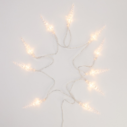 картинка Гирлянда светодиодная Сосульки 1,5 м,  10 LED,  прозрачный ПВХ,  цвет свечения теплый белый,  2 х АА (батарейки не в комплекте) NEON-NIGHT от магазина Сантехстрой