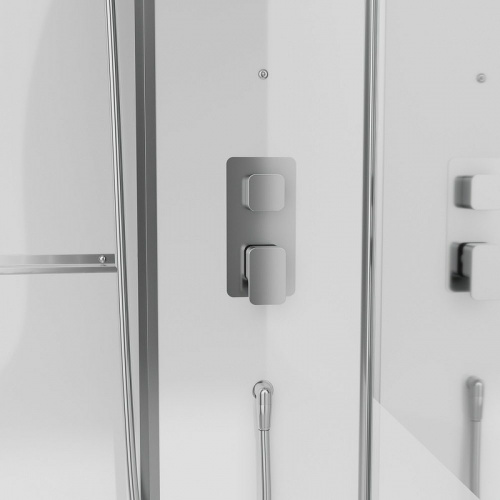 картинка Душевая кабина Black&White Galaxy G8895 100х100 889500 с паром без гидромассажа от магазина Сантехстрой