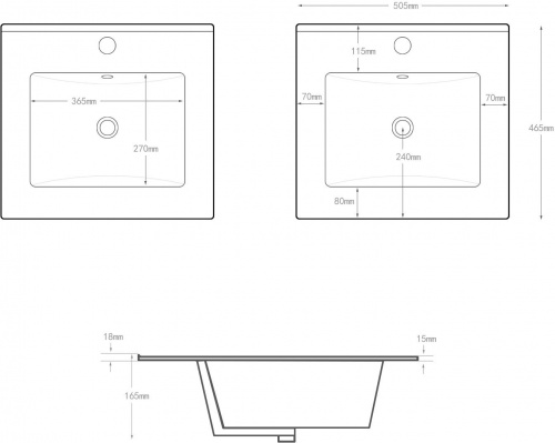 картинка Раковина-столешница Flat 50 (303190) от магазина Сантехстрой