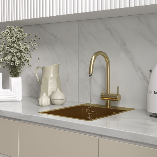 картинка Кухонная мойка Reflexion Iseo RX2240GD брашированное золото от магазина Сантехстрой