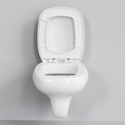 картинка Унитаз Diamond 123T20001R (530*405*375) БЕЛЫЙ подвесной БЕЗОБОДКОВЫЙ с толстой крышкой, 2 места от магазина Сантехстрой