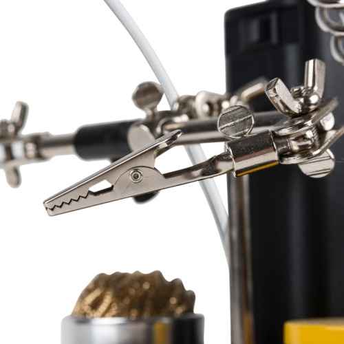 картинка Держатель «Третья рука» REXANT,  «МАСТЕР»,  3 зажима,  лупа 90 мм,  подставка паяльника,  стенд припоя,  LED подсветка от магазина Сантехстрой