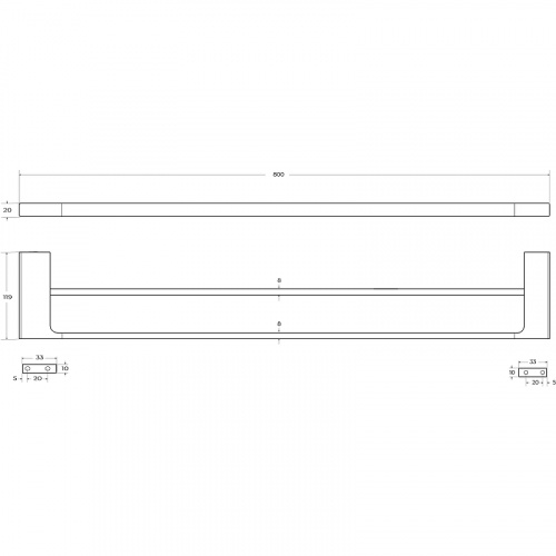 картинка Полотенцедержатель Cezares Slider SLIDER-THD-80-GM двойной Оружейная сталь от магазина Сантехстрой