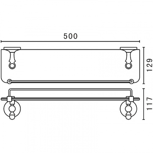 картинка Стеклянная полка Art&Max Antic Crystal AM-E-2682CSJ-Cr Хром от магазина Сантехстрой