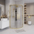 картинка Душ.ограждение 301.K33.02.1010.32.00 Cosmo (100*100*195) полукруг,раздвижн,золото сатин,стекло прозр от магазина Сантехстрой