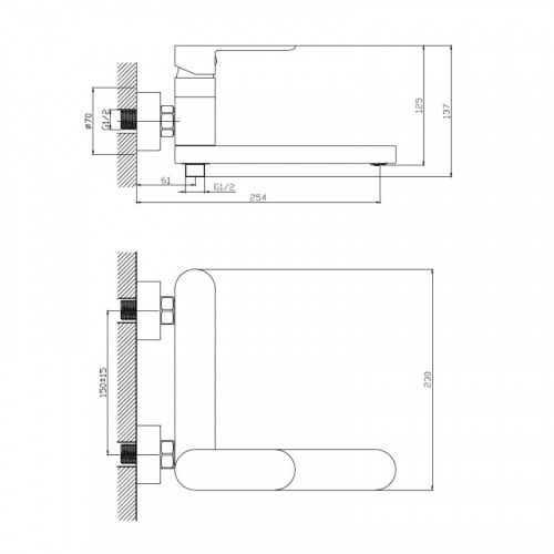 картинка Смеситель для ванны Haiba (HB61590-7) от магазина Сантехстрой
