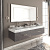 картинка VITAGE milldue edition HILTON Тумба под раковину 900х549х317 мм., 1 ящик, фурнитура polished steel, отделка стекло twill smoke (93) от магазина Сантехстрой