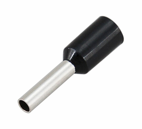 картинка Наконечник штыревой втулочный изолированный F-8 мм 1.5 мм² (НШВи 1.5-8) черный REXANT от магазина Сантехстрой