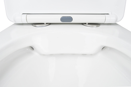 картинка Унитаз напольный Azario FRETTA SQUARE 650х340х790 безободковый с бачком и сиденьем микролифт (AZ-5121) от магазина Сантехстрой