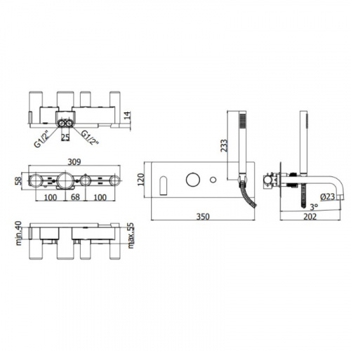 фото смеситель для ванны paffoni jo jo001no