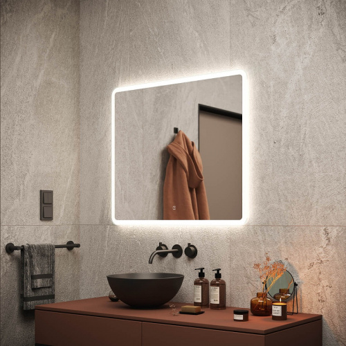 картинка Зеркало Sancos Arcadia 80 AR800 с подсветкой с сенсорным выключателем от магазина Сантехстрой