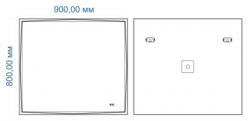 картинка Зеркало с подсветкой и подогревом "Firenze 900x800" AM-Fir-900-800-DS-F-H от магазина Сантехстрой