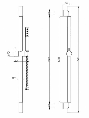 картинка Душевой гарнитур BelBagno Uno UNO-SAL-NERO Черный матовый от магазина Сантехстрой