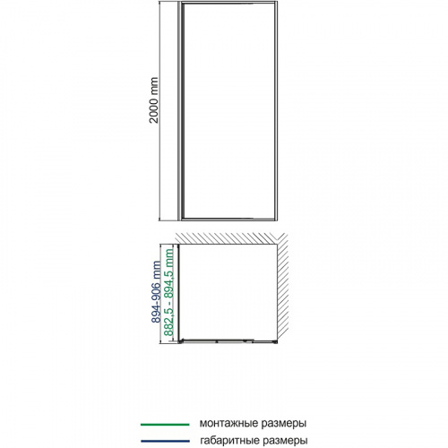 картинка Душевая стенка WasserKRAFT Elbe 74P03-RP90 / ДУ Elbe 74P07-RP90/Dill 61S07-RP90 90 61S07-RP90/74P03-RP90 / 74P07-RP90 профиль Черный матовый стекло прозрачное от магазина Сантехстрой