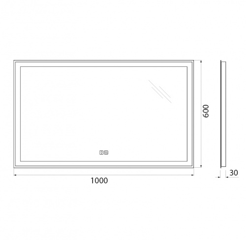 картинка Зеркало BelBagno SPC-GRT-1000-600-LED-TCH-WARM от магазина Сантехстрой