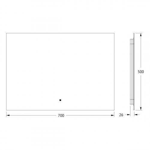 картинка Зеркало с фацетом и LED-подсветкой настенное GLOW DEFESTO 70x50 см, DF 2504RH от магазина Сантехстрой