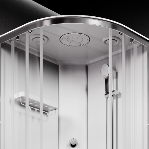 картинка W94C-401-100MT X-Joy кабина душевая  100x100, 1/4 круга,  профиль мат.хром, стекло прозрачное от магазина Сантехстрой