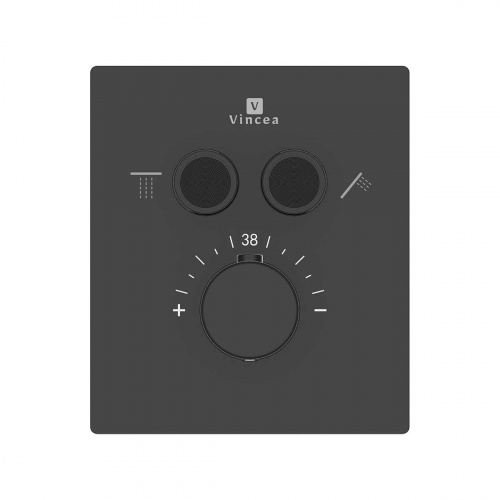 фото встраиваемый смеситель для душа vscv-321t-mmb двухфункциональный, термостатический, черный