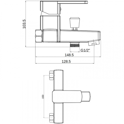фото смеситель для ванны orange onelife p06-100cr хром