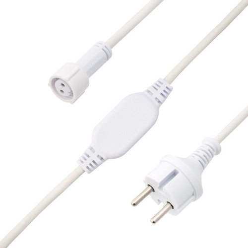 картинка Шнур питания для гирлянды Дюраплей 4 А,  подключение до 200 м,  белый каучук,  230 В от магазина Сантехстрой