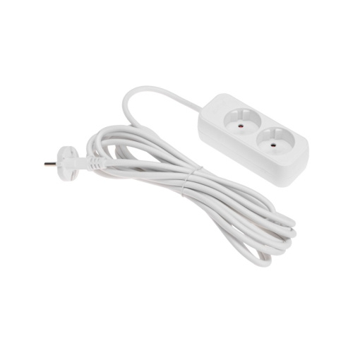 картинка Удлинитель STANDARD 2 гнезда,  5м,  2х1,0мм²,  б/з,  белый REXANT от магазина Сантехстрой