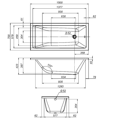 картинка W93A-150-070W-R Gem  каркас для ванны 150х70 см от магазина Сантехстрой