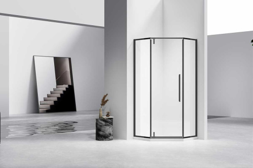 картинка Душевой уголок Slim-N VSP-4SN900CLB, 900*900, черный, стекло прозрачное от магазина Сантехстрой
