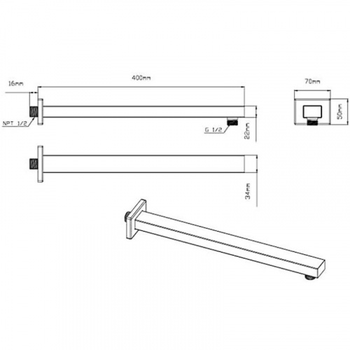 картинка Душевой комплект 315x210 мм Vincea VSFW-4211GM от магазина Сантехстрой