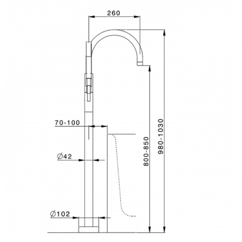 картинка CISAL Less New Внешняя часть напольного смесителя для ванны с ручным душем со шлангом 150 см, цвет хром (без внутр части ZA00451004) от магазина Сантехстрой