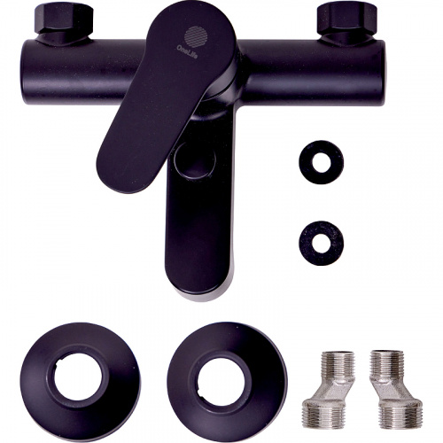 фото смеситель для ванны orange onelife p07-100b черный матовый