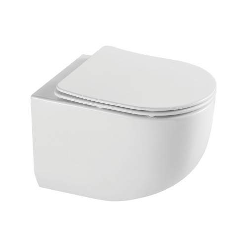 картинка Унитаз подвесной Tornado Globo VT1-52T цвет белый, ультратонкое soft-close сиденье от магазина Сантехстрой