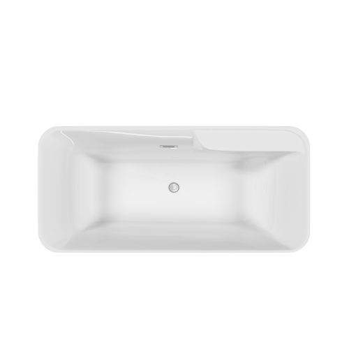 картинка FB15 Ванна акриловая отдельностоящая 1700*800*600мм бел. слив-перелив в комплекте, хром от магазина Сантехстрой