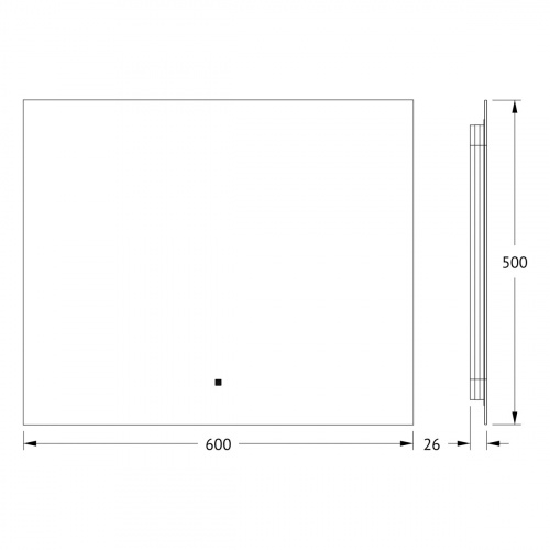 картинка Зеркало с фацетом и LED-подсветкой настенное GLOW DEFESTO 60x50 см, DF 2503RH от магазина Сантехстрой