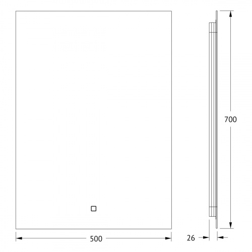 картинка Зеркало с фацетом и LED-подсветкой настенное GLOW DEFESTO 50x70 см, DF 2504S от магазина Сантехстрой