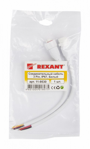 картинка Соединительный кабель (3pin) герметичный (IP67) 3х0.5мм² белый REXANT от магазина Сантехстрой
